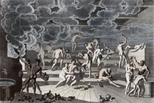 Beauty Prints: A Russian bathhouse, 1811. Artist: Korneev (Karneev)