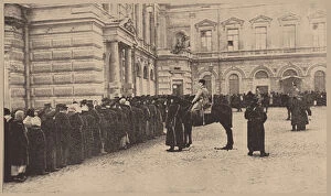 Changeover Of Power Gallery: A Russian Bread Line Guarded by the Imperial Police. March 1917, 1917