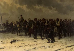 Koekkoek Prints: Russian Cavalry and Infantry Escorting Ottoman Prisoners, c. 1916
