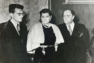 Aleksey Collection: Russian composer Dmitri Shostakovich, singer Maria Maksakova and writer Aleksey Tolstoy, 1943