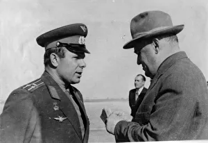 Exploration Gallery: Russian cosmonaut Yuri Gagarin and rocket engineer Sergey Korolyov, 1961