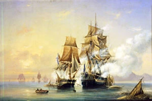 Catherine Ii Von Russia Gallery: The Russian Cutter Mercury captures Swedish 40-gun frigate Venus on May 21st, 1789, 1845