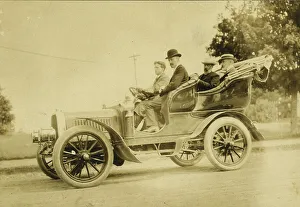 Russian delegates having automobile ride at Portsmouth, N.H. 1905. Creator: Nathan Lazarnick