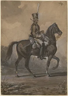 Russian dragoon, 1820. Artist: Sauerweid, Alexander Ivanovich (1783-1844) Russian dragoon, 1820. Artist: Sauerweid, Alexander Ivanovich (1783-1844)