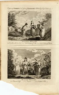 Russian Dresses, ca 1775. Artist: Tookey, James (active End of 18th cen. )