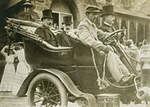 Chauffeur Prints: Russian envoys Serge Witte and Baron de Rosen in an automobile, c1905. Creator: Unknown