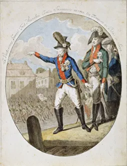 Suvorov Prints: Russian Field Marshal Alexander Suvorov inspecting troops, c1794