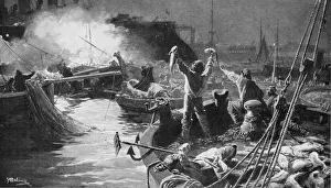 Troop Gallery: Russian fleet bombarding English fishing boats in the North Sea, Russo-Japanese War 1904-5