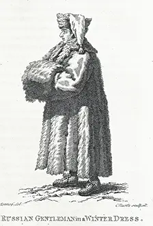 Muff Prints: Russian Gentleman in a Winter Dress, 1802. Creator: Louis Charles Ruotte