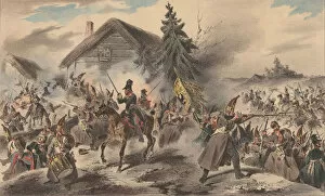Russian grenadiers attacked by Polish Uhlans, 1835