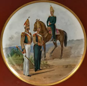 Grenadier Gallery: Russian Grenadiers (Plate), 1850s. Artist: Anonymous