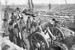 Russian six inch howitzer battery, Russo-Japanese War, 1904-5