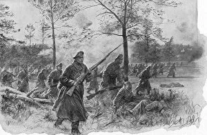 Brusilov Gallery: Russian infantry charging during Brusilovs offensive against Austria-Hungary, World War I, 1916