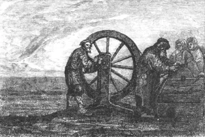 Bates Hw Prints: Russian Knife-Grinder in Esthonia; The Baltic Provinces of Russia, 1875. Creator: Unknown