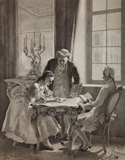 Russian language lesson of Empress Catherine II, 1894. Artist: Klodt, Mikhail Petrovich, Baron (1835-1914)