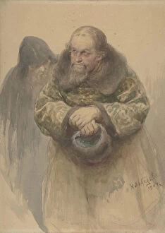 Two Russian Men, 1904. Creator: Klavdi Vasilevich Lebedev