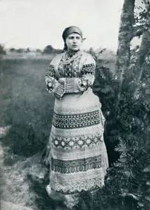 A Russian peasant in costume, 1912