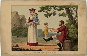 Peasant Dress Prints: Russian Peasant Family, 1810s. Artist: Anonymous