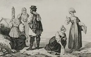 Russian peasants, 1839. Creator: Augustin Francois Lemaitre