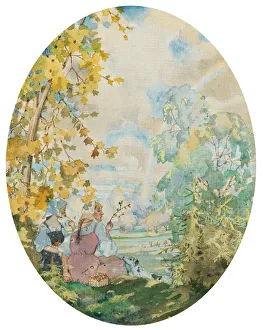 Somov Prints: Russian peasants, 1928