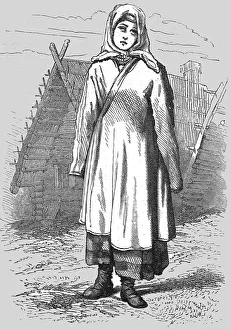 Rowe Nicholas Prints: Russian Peasent Girl; A Journey on the Volga, 1875. Creator: Nicholas Rowe