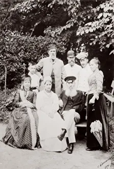 Visiting Prints: Russian poet Yakov Polonsky and his family visiting the poet Afanasy Fet