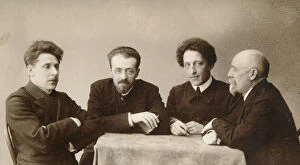 Four Russian poets, early 20th century. Artist: Dmitri Spiridonovich Zdobnov