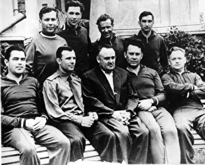 Russian rocket engineer Sergey Korolyov with cosmonauts, Crimea, USSR, c1960 Russian rocket engineer Sergey Korolyov with cosmonauts, Crimea, USSR, c1960