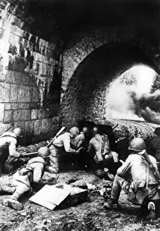 Ammunition Prints: Russian soldiers in action near Riga, Latvia, 1944