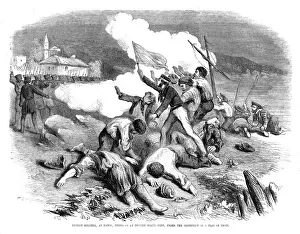Truce Prints: Russian soldiers firing on an English boats crew