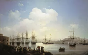 Aivazovsky Collection: Russian squadron on the Sevastopol raid, 1846. Artist: Aivazovsky, Ivan Konstantinovich (1817-1900)