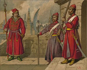 Russian Strelitzi and Turkish Guards of the 17th Century - Officer, Privates, c19th century
