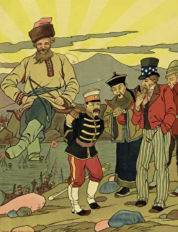 Battleships Prints: Russian Treat, 1904. Creator: Unknown