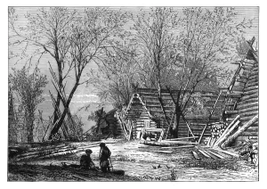 Robert Brown Prints: A Russian village on the banks of the Volga, c1890