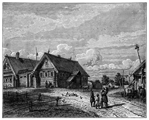 A Russian village in the southern agricultural zone, c1890