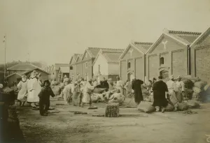 Storage Prints: Russian wheat warehouse, Chemulpo, c1904. Creator: Robert Lee Dunn