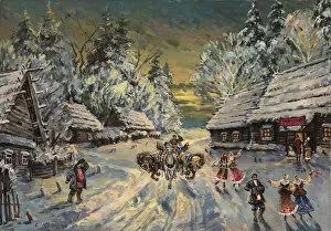 Sledge Driving Gallery: Russian Winter. Artist: Korovin, Konstantin Alexeyevich (1861-1939)