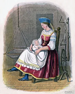 Russian Woman with Baby, 1809. Artist: W Dickes