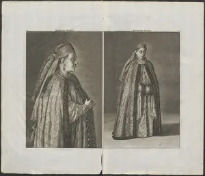 Boyar Prints: Russian woman (From: Reizen over Moskovie), 1711. Artist: Bruijn, Cornelis de (1652-1727)