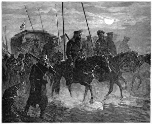 Russian wounded leaving Plevna, Russo-Turkish War, 1877-1878, (1900)