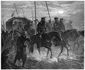 Russian wounded leaving Plevna, Russo-Turkish War, 1877-1878, (1900)