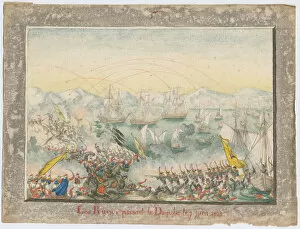 The Russians crossed the Danube in 1828, 1829. Artist: Anonymous
