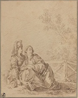 Leprince Jean Prints: Two Russians Seated in Landscape. Creator: Jean Baptiste Le Prince