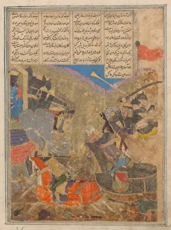 Rustam Battles Sava, Folio from a Shahnama (Book of Kings), 15th century Rustam Battles Sava, Folio from a Shahnama (Book of Kings), 15th century