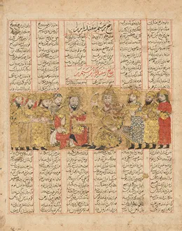 Ferdowsi Prints: Rustam Discoursing with Isfandiyar, Folio from a Shahnama (Book of