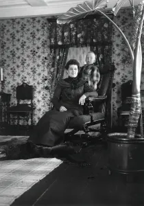 Houseplant Prints: Rustan Bergwall's wife Xenia and son Alexei, Russia, 1902. Creator: Rustan Bergwall