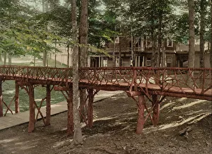 Rustic bridge, Chautauqua, New York, c1898. Creator: Unknown