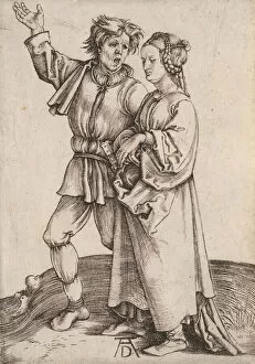 A Durer Gallery: The Rustic Couple (The Peasant and his Wife), 1497-1498. Creator: Albrecht Durer