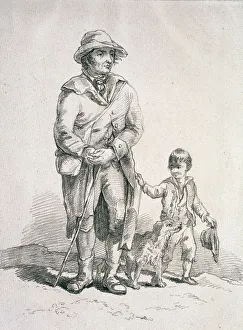Pyne Prints: A rustic with a dog and a boy, Provincial Characters, 1813. Artist: William Henry Pyne
