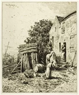A Rustic Dwelling, c. 1865. Creator: Charles Emile Jacque